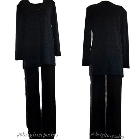 Positive Attitude  Petite 2 pc Set Black/Blue Size 4 - Picture 8 of 14